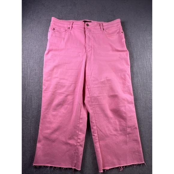 Judy Blue Pants - Judy Blue Jeans Women's 16W Garment Dyed Raw Hem Capris Hot Pink City Preppy